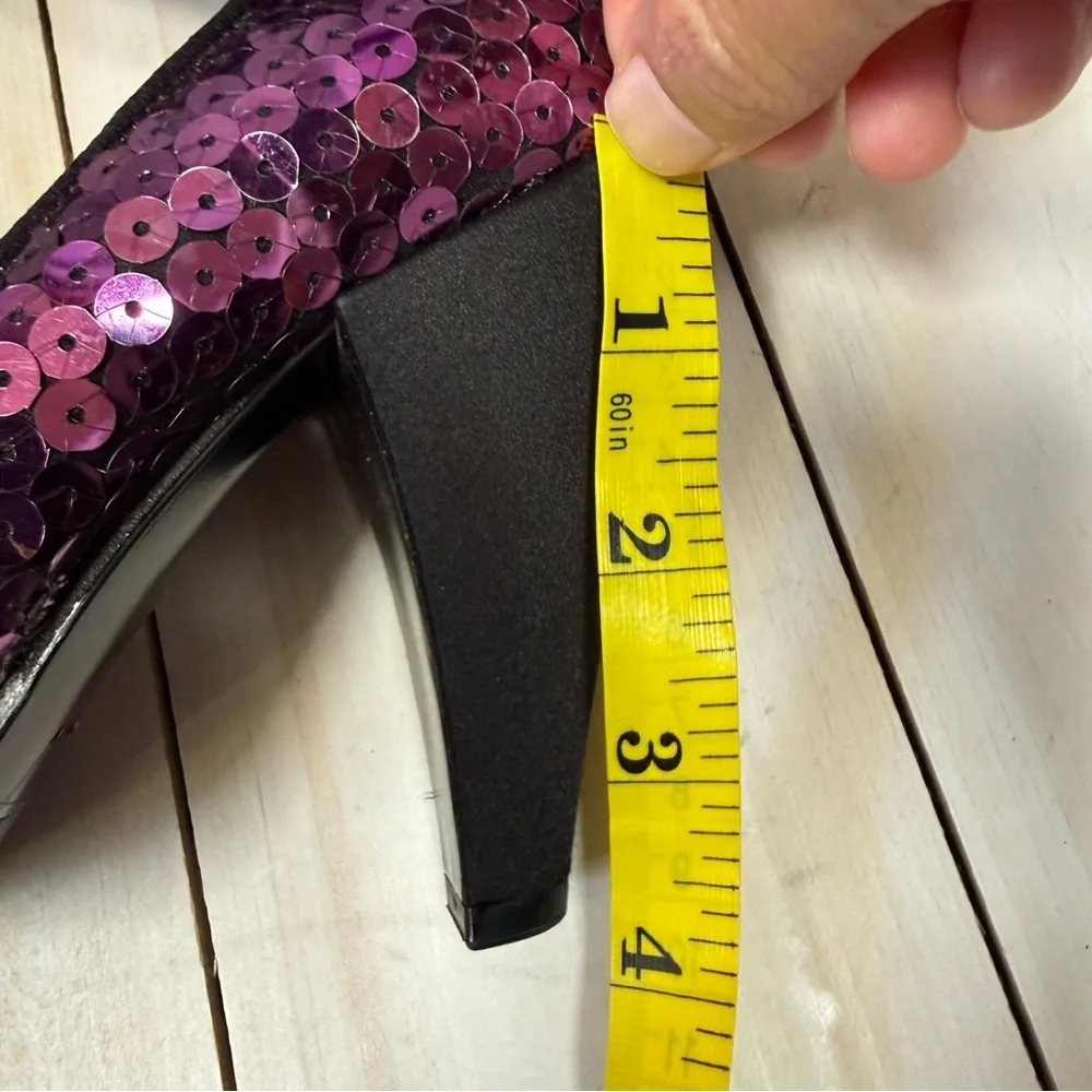 Marc By Marc Jacobs Elegant Purple Sequin Women's Heels Size 36.5 - Picture 7 of 8